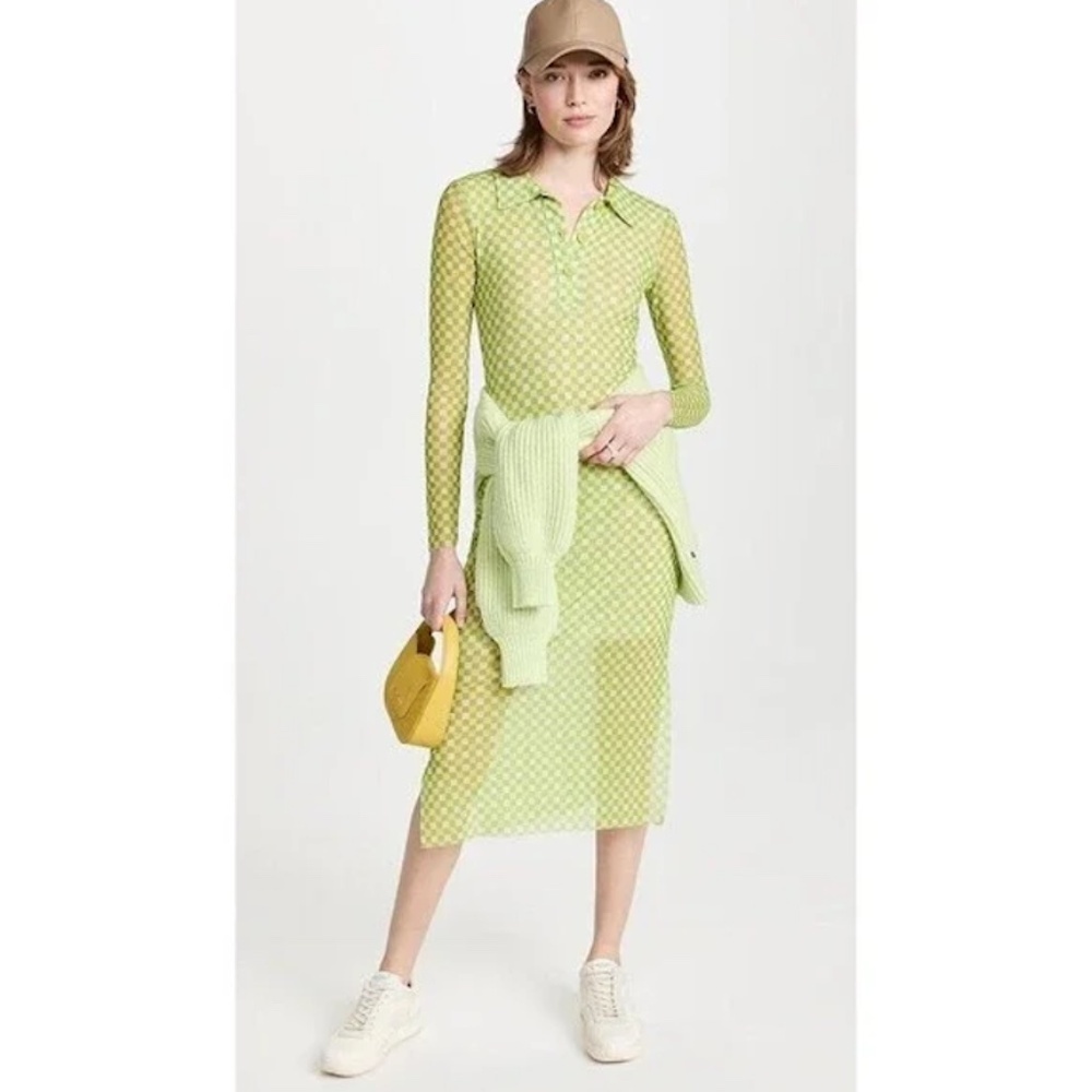 Baum Und Pferdgarten Dress Jupitor Checkered Sulphur Mesh Midi